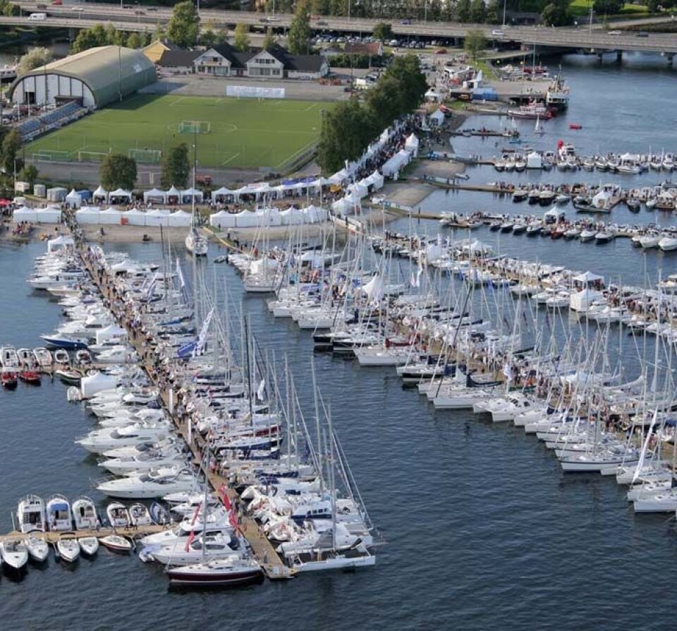 KADETTANGEN: Utstillingen slik den var den gangen Båter i Sjøen ble holdt på Kadettangen.