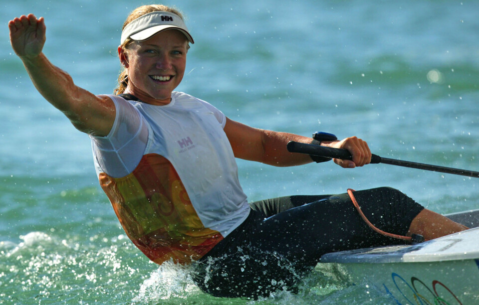 ATHENS OLYMPIC GAMES 2004 - (GRE) - SAILING - AGIOS KOSMAS OLYMPIC SAILING CENTRE - 22/08/2004 - PHOTO : CARLO BORLENGHI / SEA & SEE / DPPIWOMEN EUROPE - SIREN SUNDBY (NOR) / GOLD MEDAL