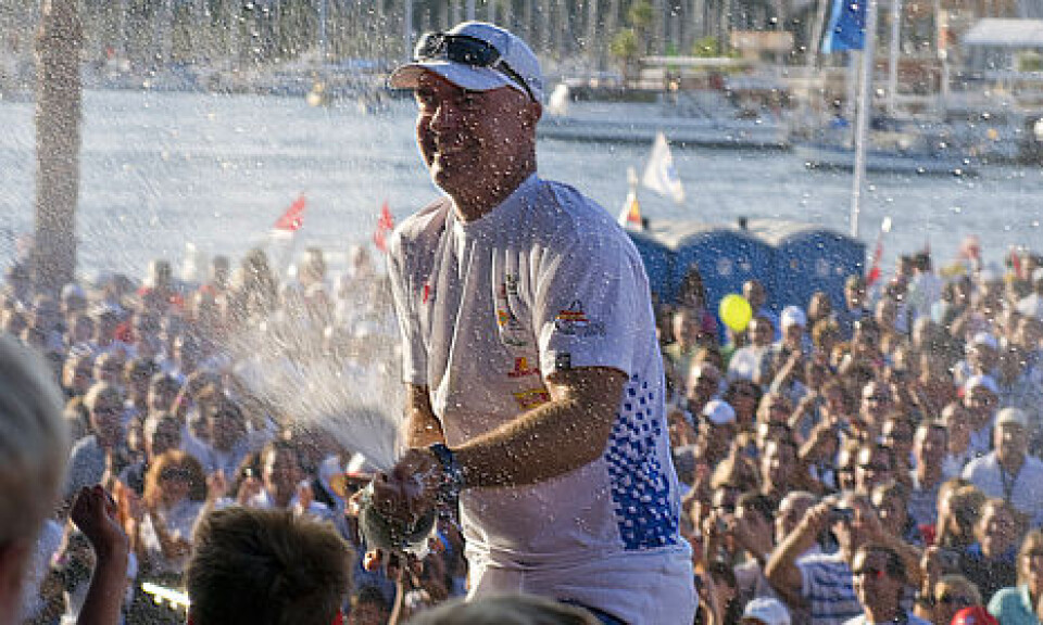 For EDITORIAL USE only, please credit: Rick Tomlinson/Volvo Ocean RaceTelefonica Blue skipper Bouwe Bekking and his crew celebrate winning the Volvo Ocean race in-port racing day in Alicante, Spain.This time around there are two races, both lasting ...