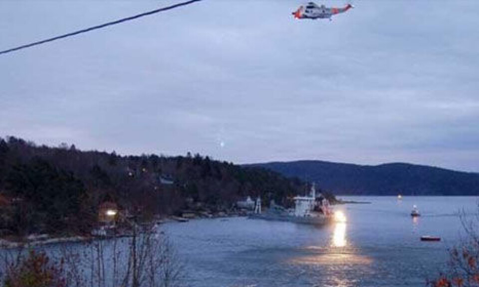 Skip på grunn ved Nesodden