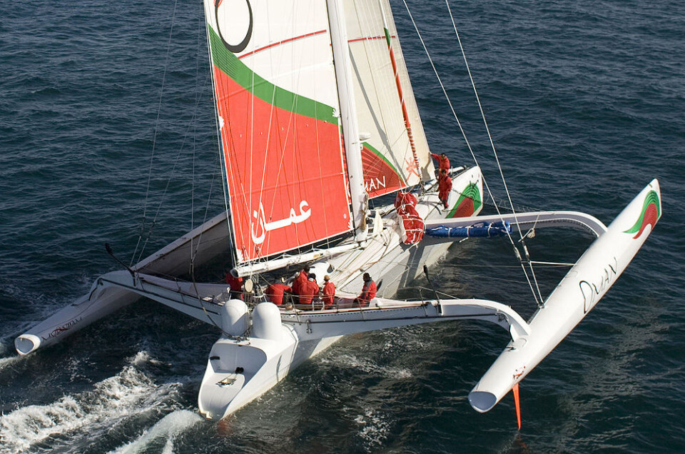 The new Oman Sail multihull team in action today in the Solent. UKPlease credit all pictures 'Lloyd Images'