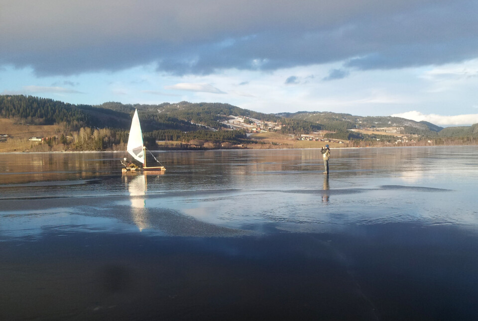 Isseiling på Selbusjøen