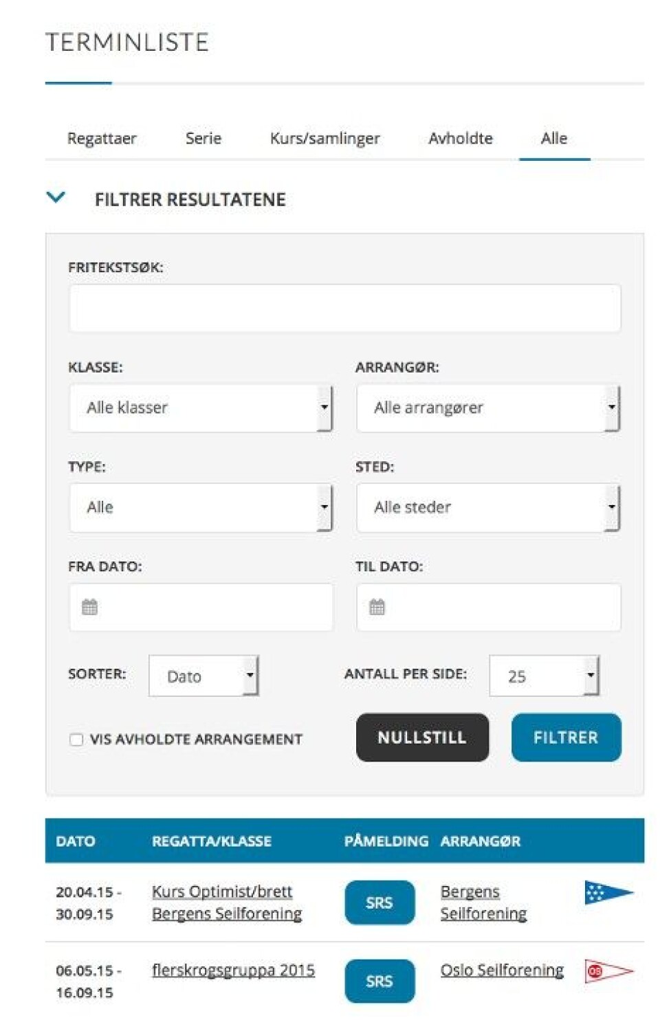 Slik bruker du terminlisten