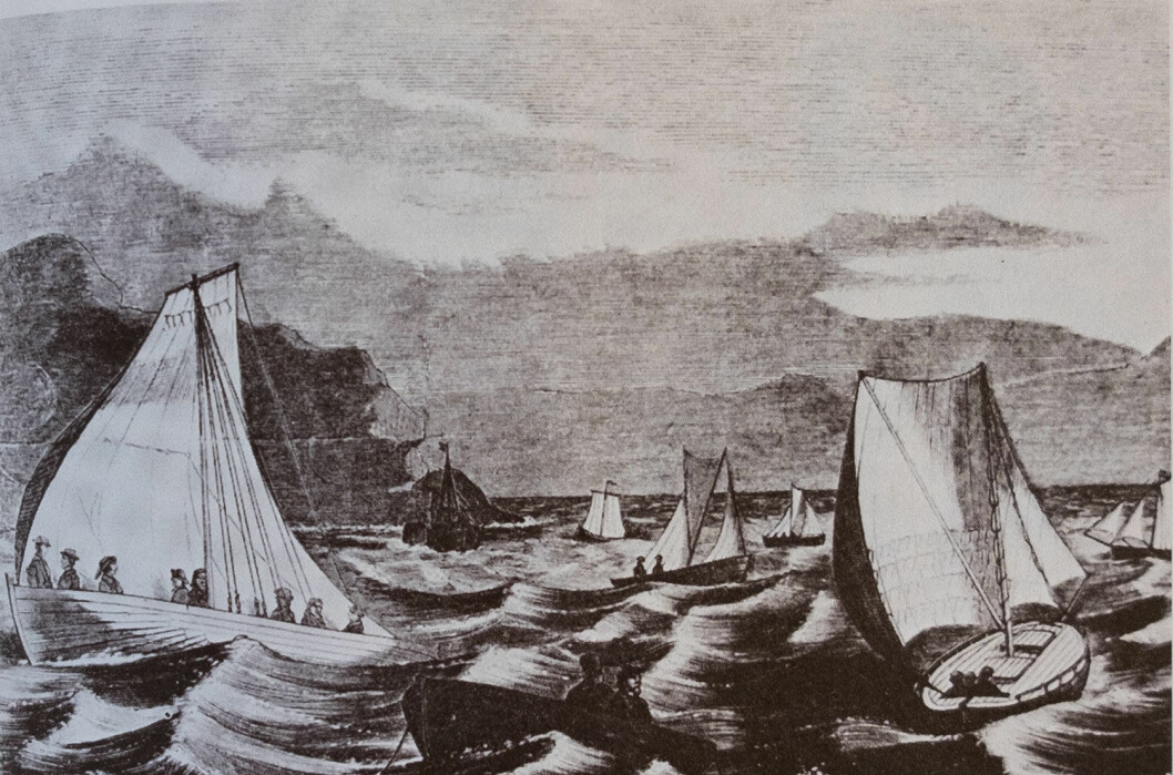 I BERGEN: I Bergen ble den første regattaen arrangert i 1865. En hvalerskøyte (til høyre) gjorde seg bemerket der.