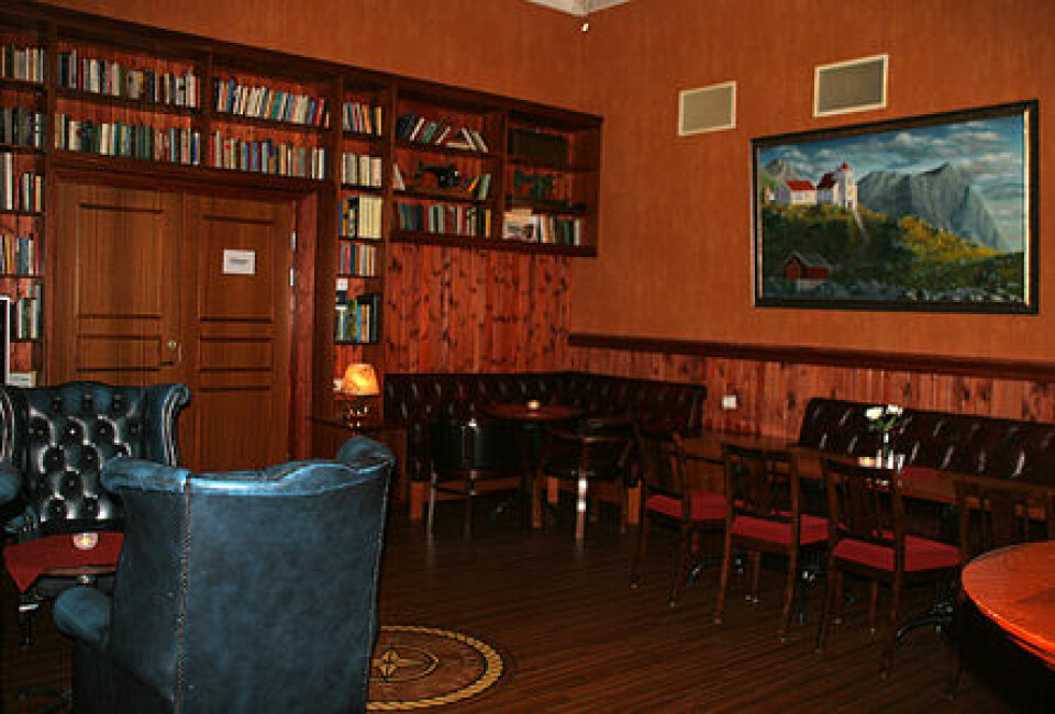 Biblioteket på hotellet.
