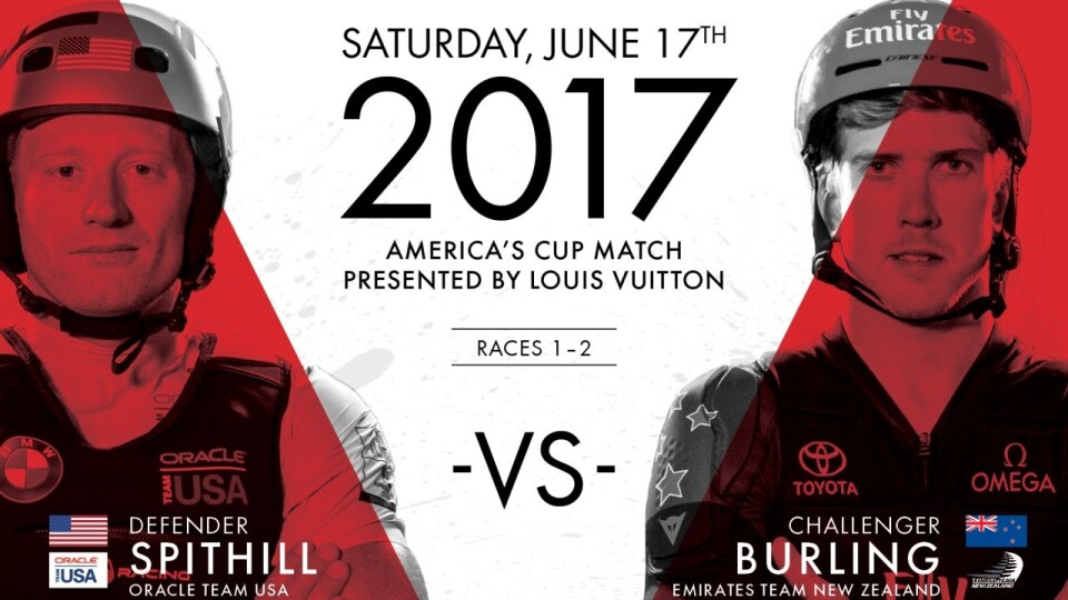 Burling mot Spithill i de 35. seilaser om America's Cup Burling mot Spithill i de 35. seilaser om America's Cup