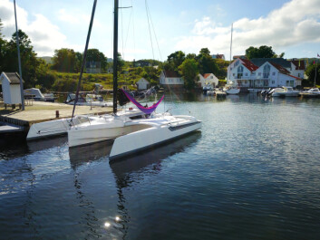 CAMPING: Dragonfly 25 er en rask trimaran som kan tilbakelegge store distanser på kort tid uten skadelige utslipp. CAMPING: Dragonfly 25 er en rask trimaran som kan tilbakelegge store distanser på kort tid uten skadelige utslipp.