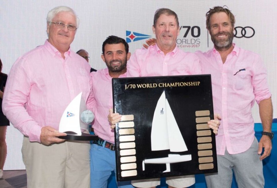 Audi J/70 verdensmester 2017;Relative Obscurity (USA) Peter Duncan, Victor de Leon, Willem Van Waay, Jud Smith.