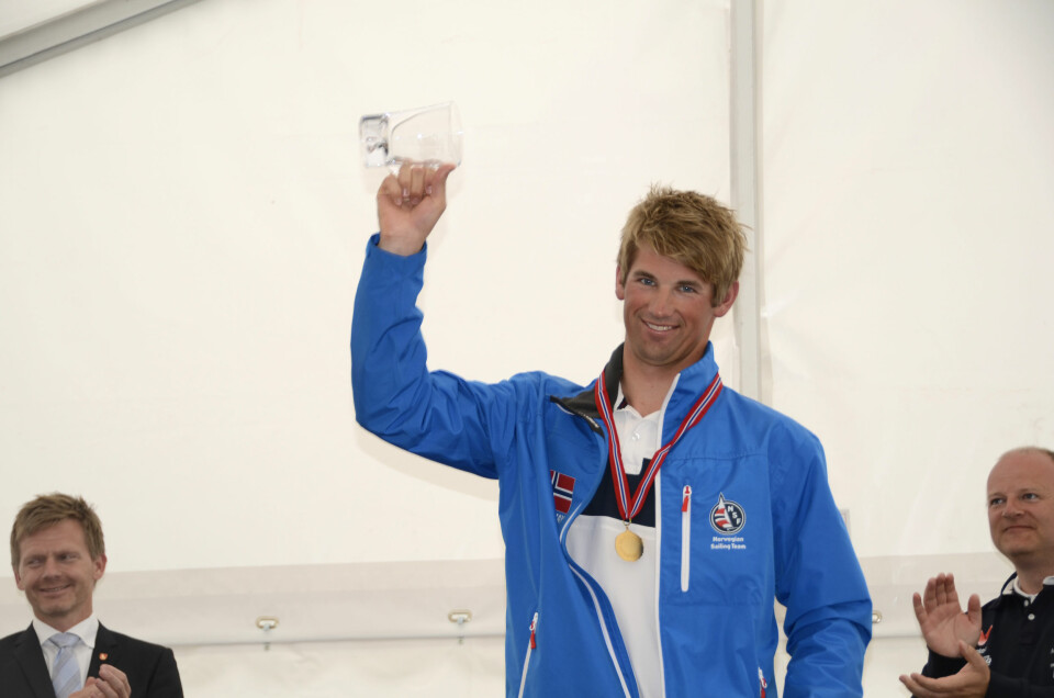 GULL: Mathias kan juble over å ha blitt norgesmester i Laser Radial i 2012.