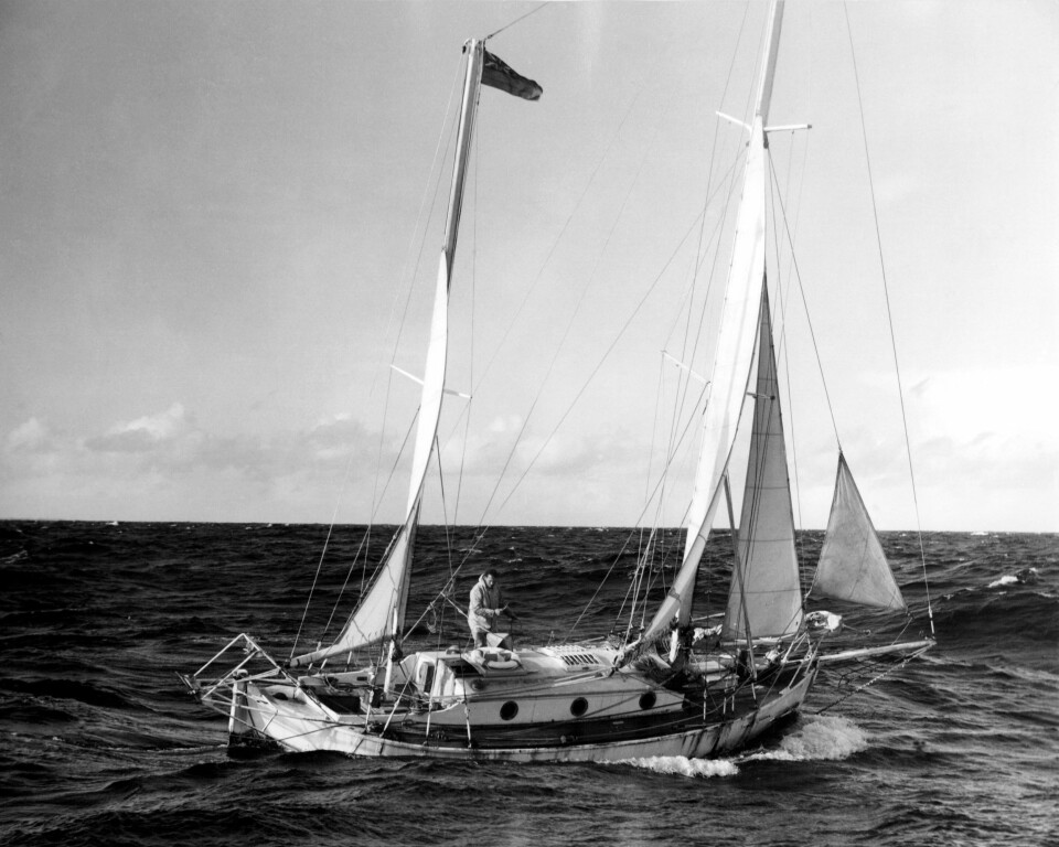 SUHAILI: Robin Knox-Johnstons vinnerbåt, «Suhaili», er bygd av teak i 1923 og hadde først navnet «Eric». Linjene er inspirert av Colin Archers sjødyktige redningsskøyter. Båten vil være plass når Golden Globe Race starter i juni til neste år.