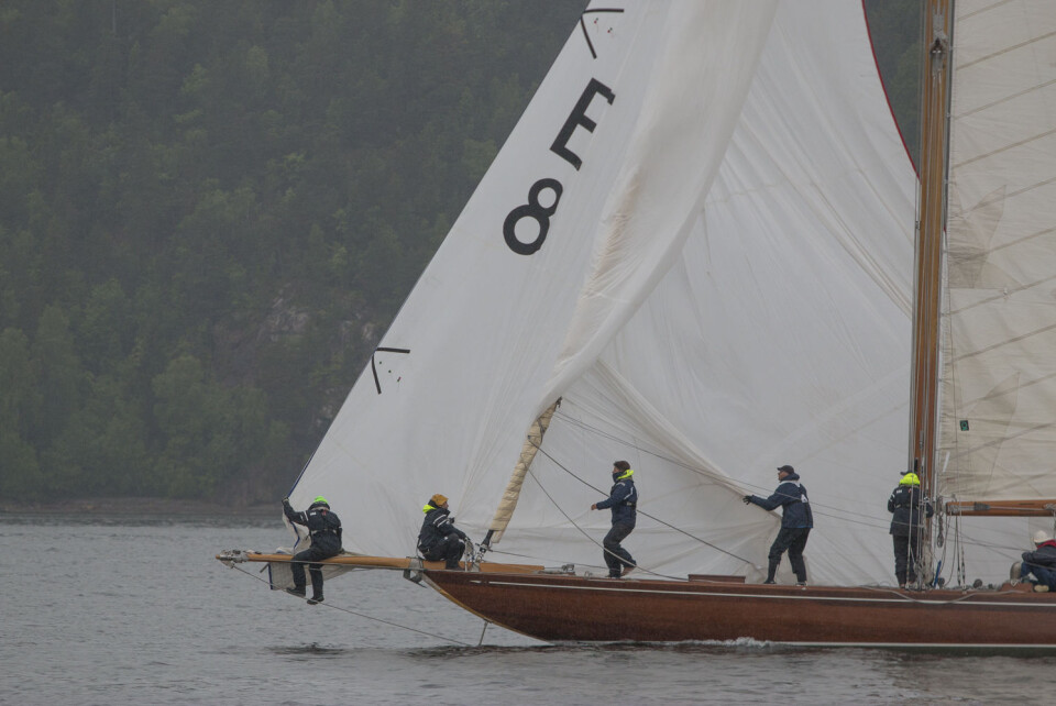 EN KAMP: I årets Færderseilas dreide det seg mest av alt å få seilene til å stå og beskytte seg mot regnet. EN KAMP: I årets Færderseilas dreide det seg mest av alt å få seilene til å stå og beskytte seg mot regnet.