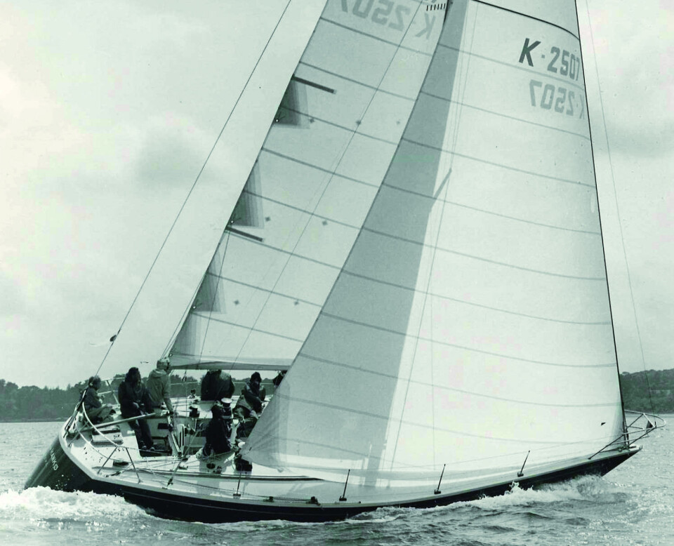 REGATTAMASKIN: «LIZ OF HANKØ» ble bygget for det nosrek Admiral's Cup laget i 1977.