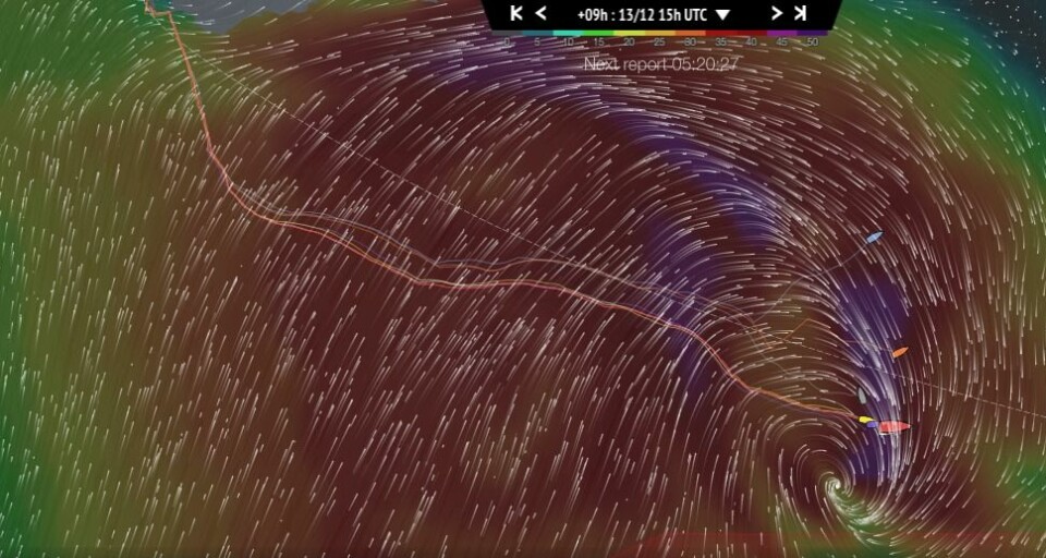 STORM: Det blir tøft for Volvo Ocean Race-seilerne i dag. De får et lavtrykk med 50 knops vind i nakken.