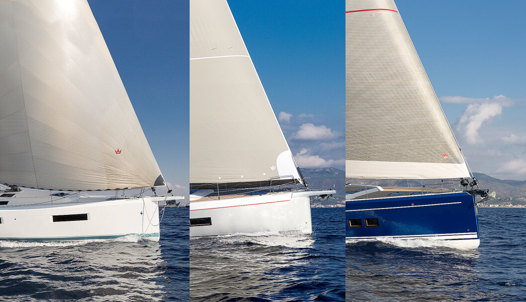 NOMINERTE: Sun Odyssey, Oceanis og Hanse. Formspråket har mange likheter. NOMINERTE: Sun Odyssey, Oceanis og Hanse. Formspråket har mange likheter.