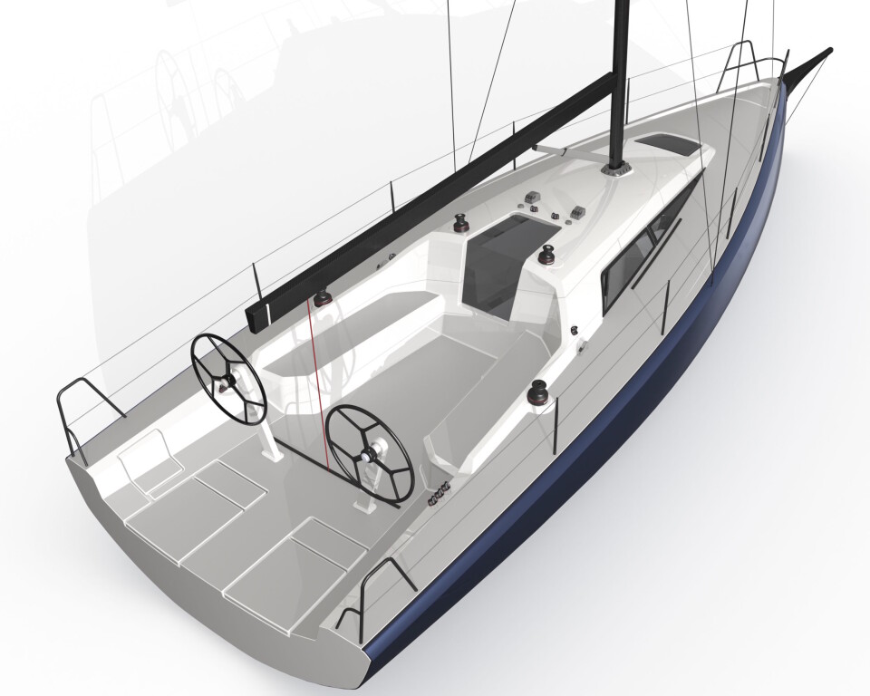 COCKPIT: Båten leveres standard med rorkult, men kan også ha to ratt. Cockpiten har fire vinsjer. COCKPIT: Båten leveres standard med rorkult, men kan også ha to ratt. Cockpiten har fire vinsjer.