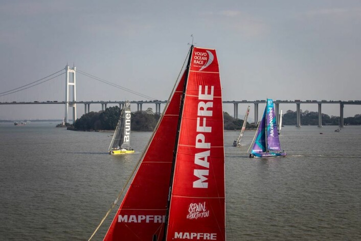 BEST: Den spanske båten Mapfre øker ledelsen etter seieren på femte etappe.