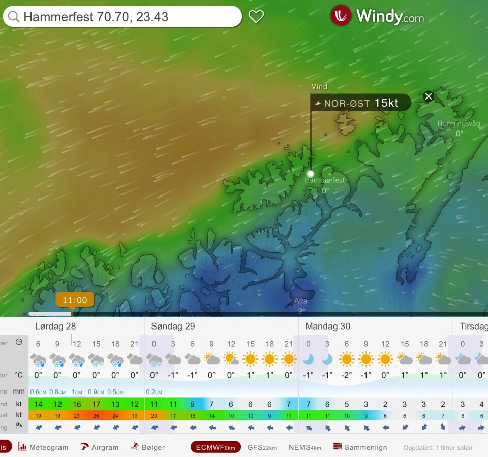 WINDY: Klann er redd for at vinden øker i Sørøysundet.