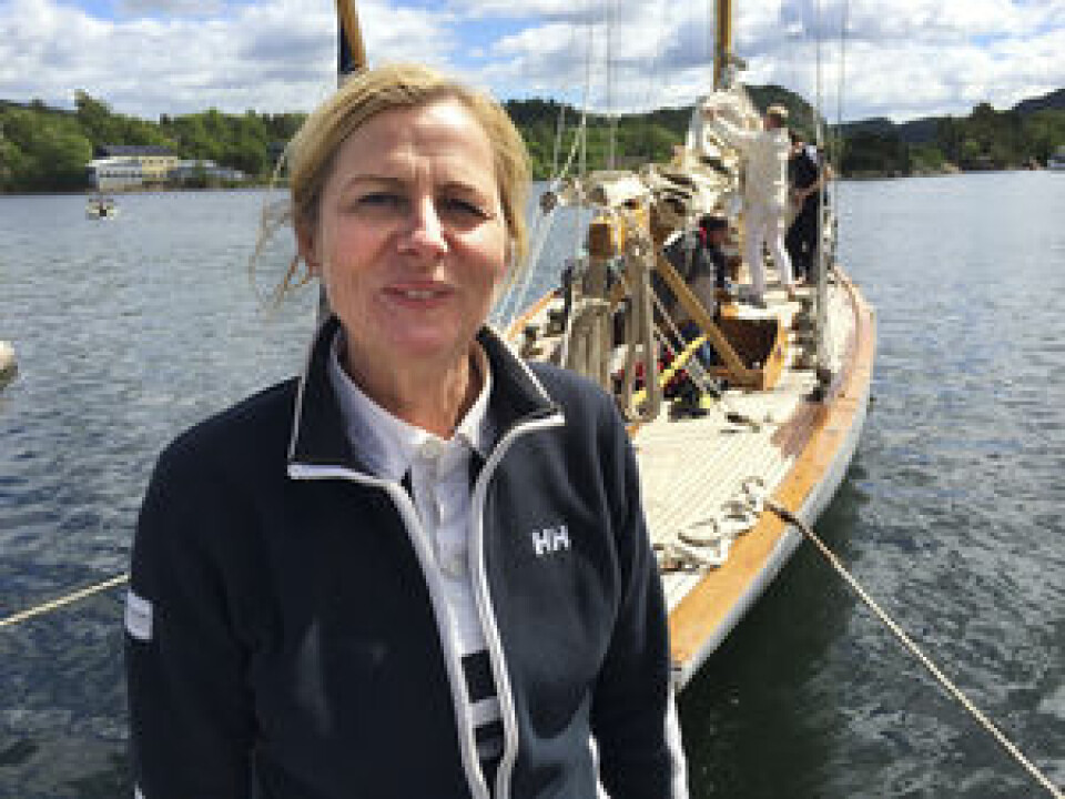 ORDFØRER: Monica Vee Bratlie strålte etter å ha fått seilt med franske «Irene VII»