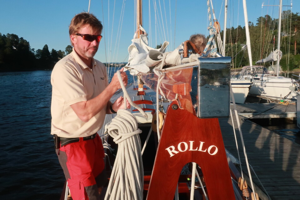 SKIPPER: Johan Chr. Falchenberg har vokst opp med klassiske rebåter, og har klart å smitte enusiasmen over på hele familiem.