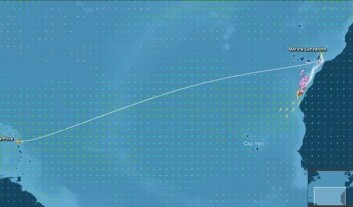 ATLANTERHAVET: De 22 fots lange seilb&aring;tene starter p&aring; l&oslash;rdag p&aring; den 2770 nm lange etappen mot Guadeloupe. Felter seiler sydover for &aring; f&aring; mer stabil vind p&aring; veien, noe som gj&oslash;r den utseilte distansen ...