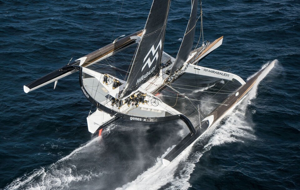Maxi-trimaranen «Spindrift 2» vil sette rekorder.