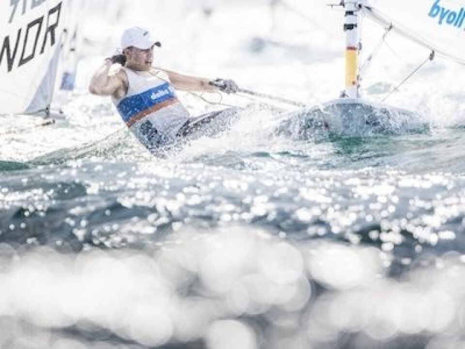 The 2015 Laser Women's Radial World Championship. Mussanah. Oman. November 18-26 November. Day 5 of racing - Marit Bouwmeester (NED)Image licensed to Lloyd Images The 2015 Laser Women's Radial World Championship. Mussanah. Oman. November 18-26 November. Day 5 of racing - Marit Bouwmeester (NED)Image licensed to Lloyd Images