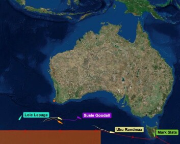 AUSTRALIA:  Loïc Lepage befinner seg 600 nm vest for Perth.