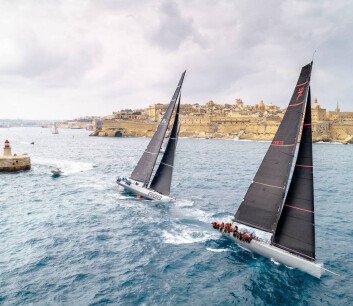 DUELL: Maxi 72 «Momo» hadde ledelsen over «Rambler88» fra start. DUELL: Maxi 72 «Momo» hadde ledelsen over «Rambler88» fra start.