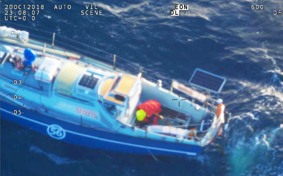REDDET: Loïc Lepage ble 23. oktober hentet ut fra sin båt i Det Indiske Hav,