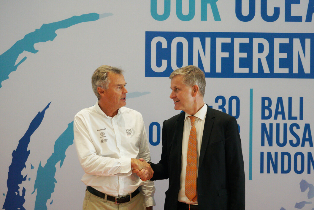 Johan Salen og Erik Solheim på Our Ocean konferansen på Bali