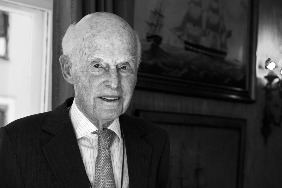 MEDLEM NUMMER 1: Snart 90 år gamle Fred. Olsen er medlem nummer 1 i Hankø Yacht Club og den ene av to gjenlevende medlemmer som var med på å stifte klubben.