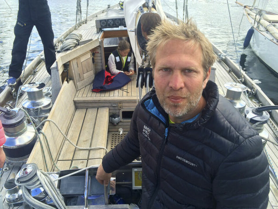 FORNØYD: Peter Ennals satser på å videreføre Hurum Trebåtfestival. Han var både arrangør og deltager med sin 12 m spissgatter «Lady»