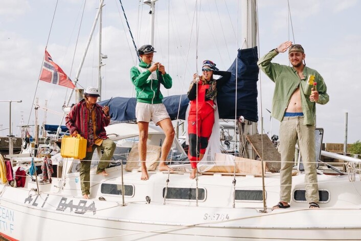 MANNSKAP: Om bord i «Alibada» nå er Felix Fornebo, Jørgen Brevik, Karoline R. Brudevoll, og Eirik Bommo. MANNSKAP: Om bord i «Alibada» nå er Felix Fornebo, Jørgen Brevik, Karoline R. Brudevoll, og Eirik Bommo.