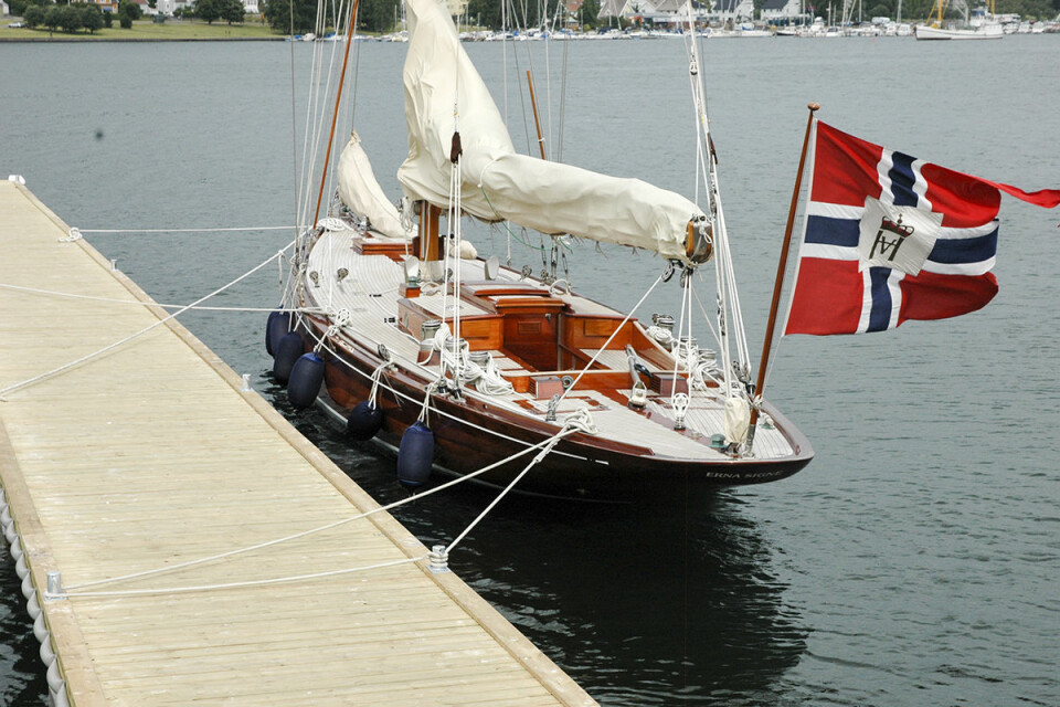 ERNA SIGNE: «Erna Signe» ligger til til kai ved Framnæs i Sandefjord.