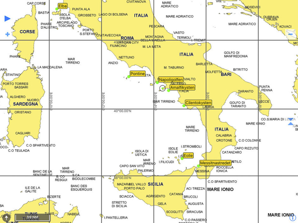 KARTET: Havområdet mellom Korsika, Sardinia, Sicilia og den italienske støvelen er vel verdt å utforske.