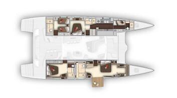 HUS: Lagoon Seventy 7 danner et areal på 260 kvadratmeter. Stua er på 80, mens eierlugaren er på 35. HUS: Lagoon Seventy 7 danner et areal på 260 kvadratmeter. Stua er på 80, mens eierlugaren er på 35.