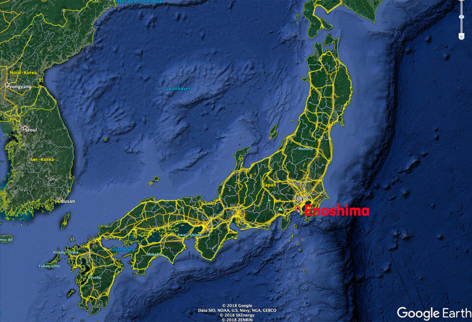 JAPAN: Seilingen under OL i Tokyo skal foregå i byen Fujisawa, som har en øy med navn Enoshima rett utenfor byen.