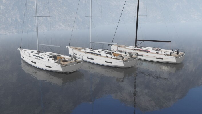 TRIO: Dufour 530 i de tre versjonene. Performance har høyere mast og dypere kjøl. TRIO: Dufour 530 i de tre versjonene. Performance har høyere mast og dypere kjøl.