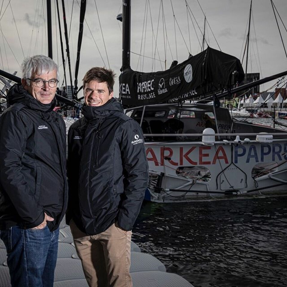 DOU: Vincent Riou er veteranen i «Arkea Paprec», mens Sébastien Simon er skipper.