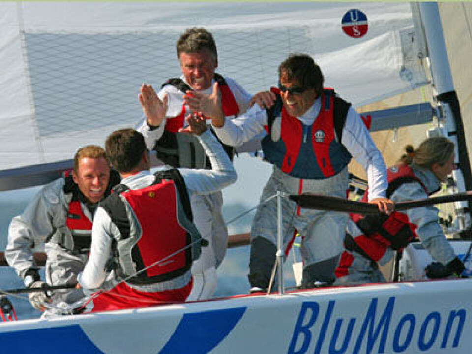 Final day of the Melges 24 European Championship 2007 run in association with Rolex Baltic Week, Neustadt, Germany, from 18-23 August 2007. Melges 24 European Champions 2007 - Blu Moon - L-R Stefano Rizzi, helm Flavio Favini, tactician Tiziano ...