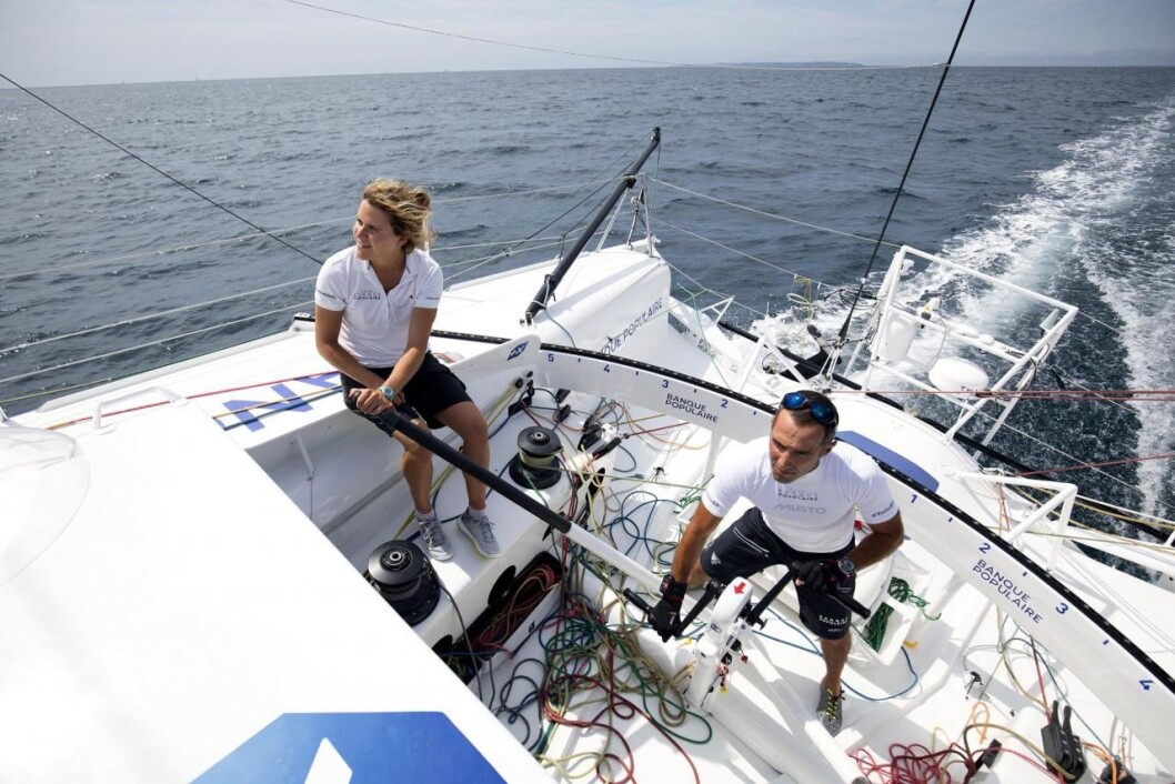 DUO: Clarisse Crémer og Armel Le Cleac?h imponerer i Transat Jacques Vabre og seiler styggfort i båt fra 2011. DUO: Clarisse Crémer og Armel Le Cleac?h imponerer i Transat Jacques Vabre og seiler styggfort i båt fra 2011.