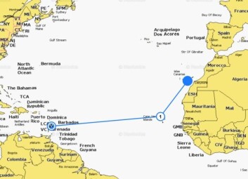 RUTE: Første etappe er på 865 nm, mens andre etappe er på 2150 nm. RUTE: Første etappe er på 865 nm, mens andre etappe er på 2150 nm.