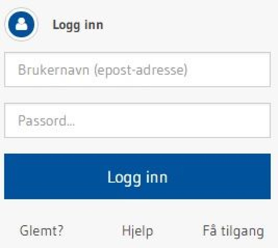 Logg inn informasjon Logg inn informasjon