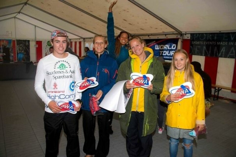 NORSKE: Martin, Oda Johanne, Miriam og Helle klare for PWA World Cup.