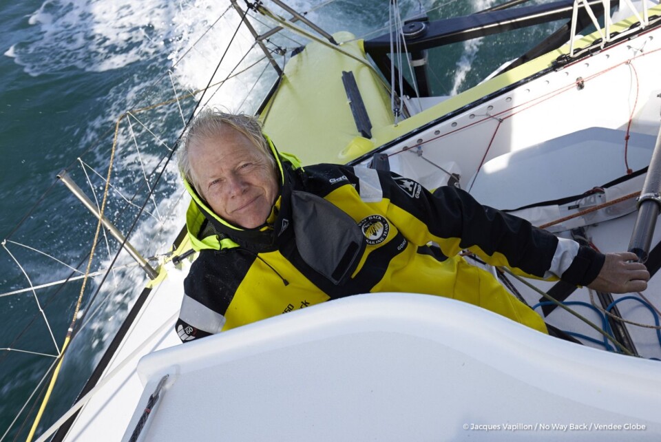 TOLMODIG: Pieter Heerema vil gå i mål i natt, 116 dager etter start. TOLMODIG: Pieter Heerema vil gå i mål i natt, 116 dager etter start.
