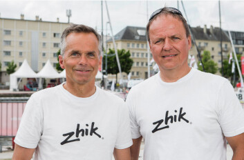 GIR GASS: Simen Løvgren (t.v) og Rune Aasberg er klare for start i den store, internasjonale shorthanded-regattaen Normandie Challenge Race.