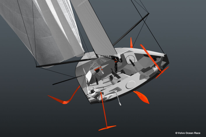 RASK: Nye Volvo Ocean Race bygger på erfaringer fra Vendee Globe, men på disse båtene kan foilene trimmes for høyere effekt. RASK: Nye Volvo Ocean Race bygger på erfaringer fra Vendee Globe, men på disse båtene kan foilene trimmes for høyere effekt.