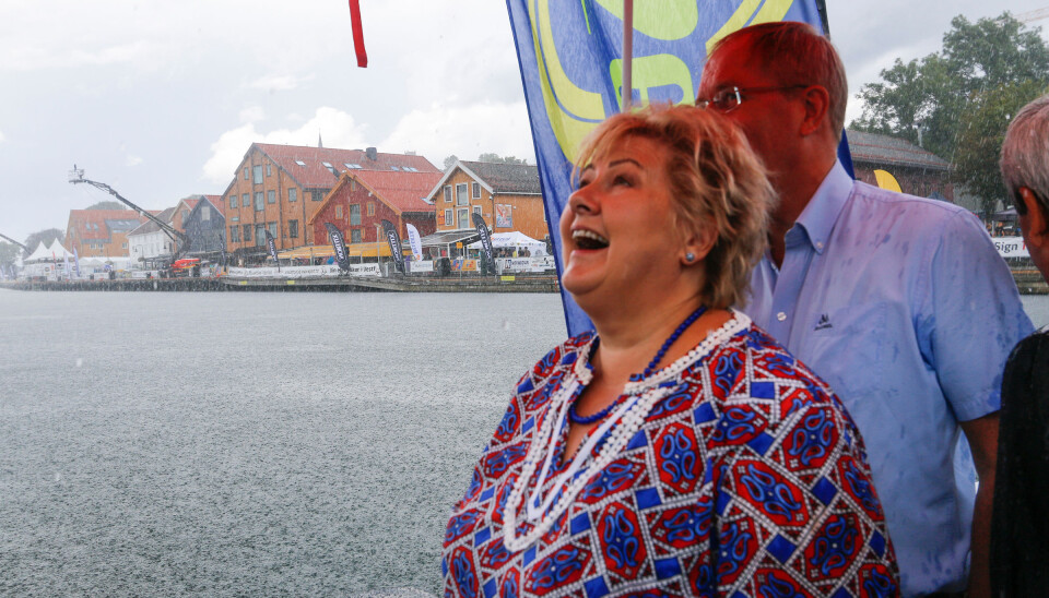 HØYRE: - Dette var svært gledelige tall, sier Erna Solberg. Foto: Jørn Finsrud.