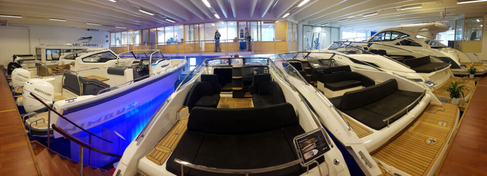 AABY MARINE: Her finner du båter utstilt fra Windy, Draco, Nimbus, og Paragon på 600 kvadratmeter.