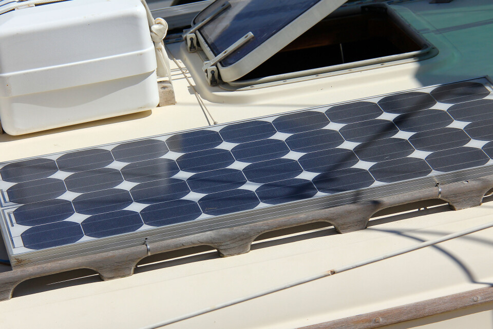 solar panel on the yacht